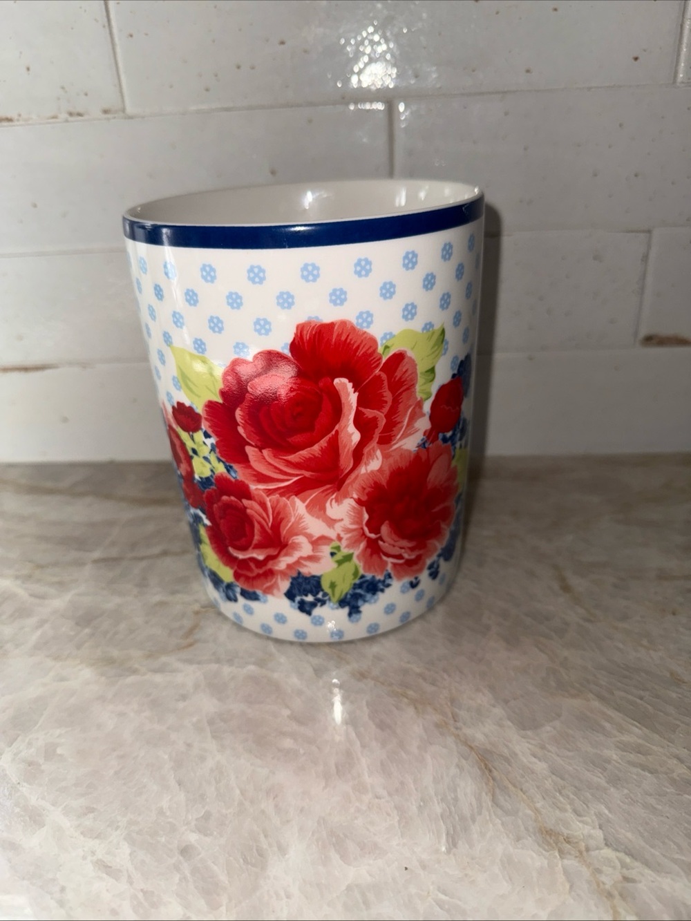 Pioneer Woman Gorgeous heritage, floral Utensil Crock